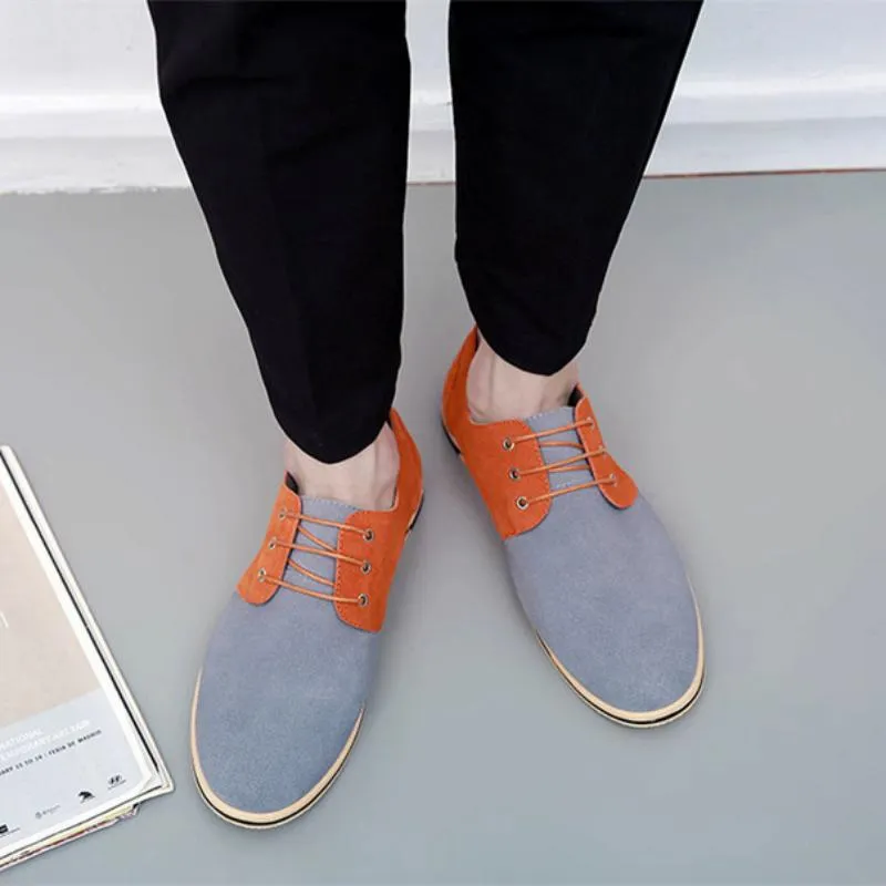 Men's Casual Suede Lace-Up Dress Shoes | Plus Size
