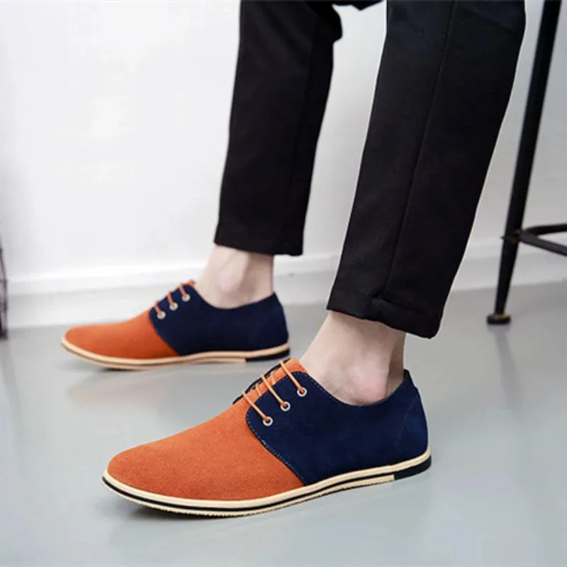 Men's Casual Suede Lace-Up Dress Shoes | Plus Size