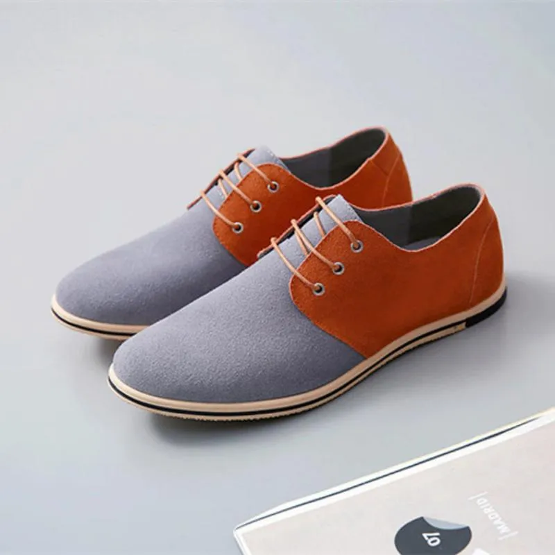 Men's Casual Suede Lace-Up Dress Shoes | Plus Size