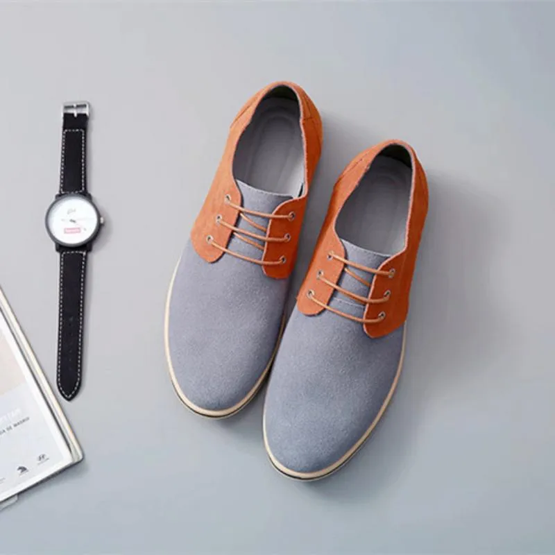 Men's Casual Suede Lace-Up Dress Shoes | Plus Size