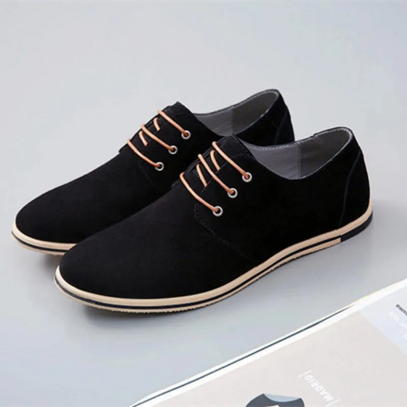 Men's Casual Suede Lace-Up Dress Shoes | Plus Size
