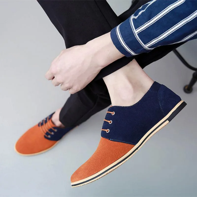 Men's Casual Suede Lace-Up Dress Shoes | Plus Size