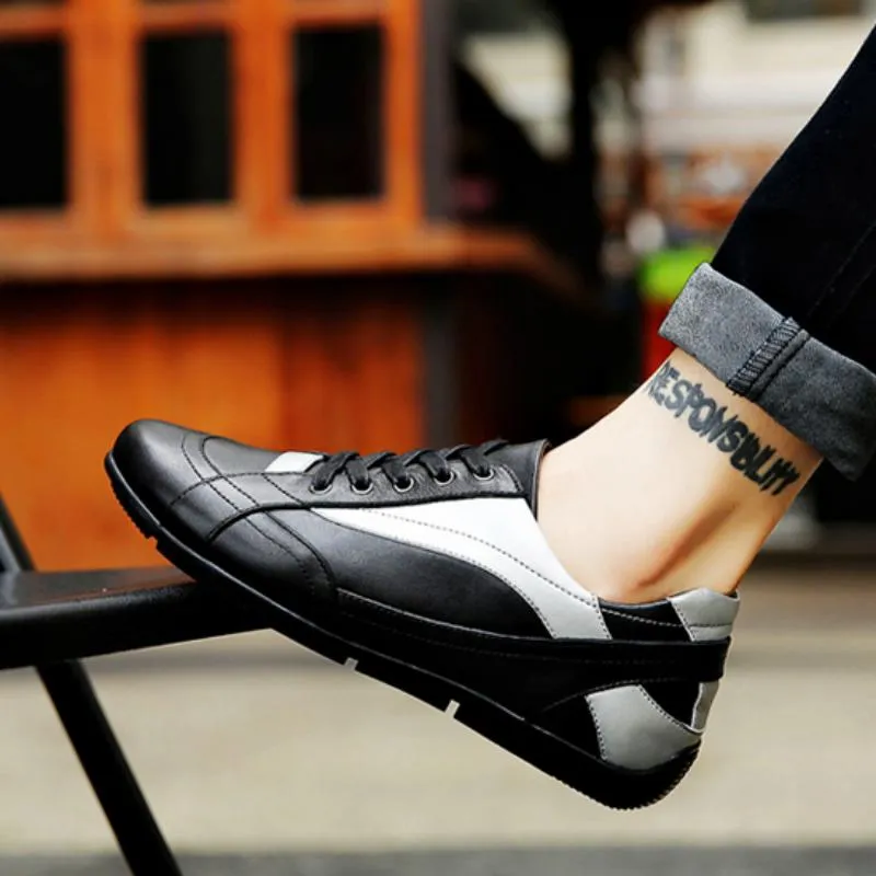 Men's Genuine Leather Flats | Plus Size