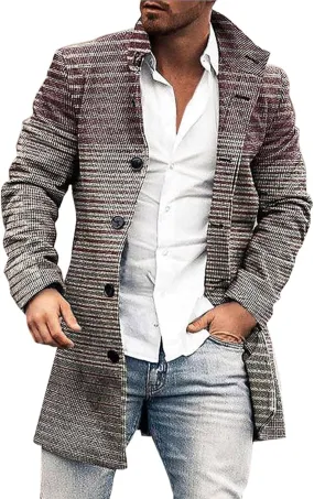 MIDOO Mens Jackets Casual Stylish Fashion Fall Casual Stand Collar Button Long Sleeve Pocket Coat Jacket Sport Outdoor Top