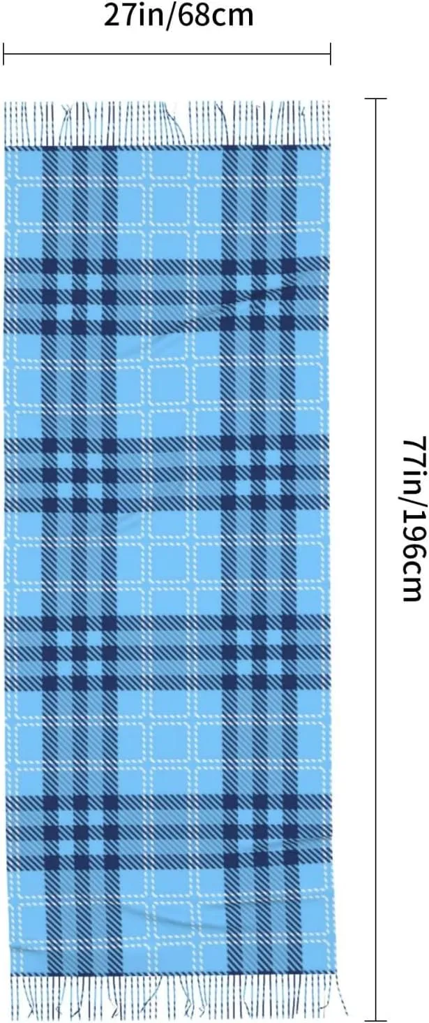 Plaid-Checkered-Textile- Imitation Cashmere Tassel Scarf Winter Scarf Autumn Softest Classic Warm