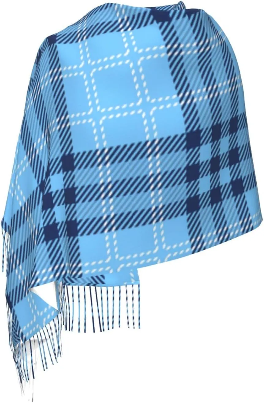 Plaid-Checkered-Textile- Imitation Cashmere Tassel Scarf Winter Scarf Autumn Softest Classic Warm