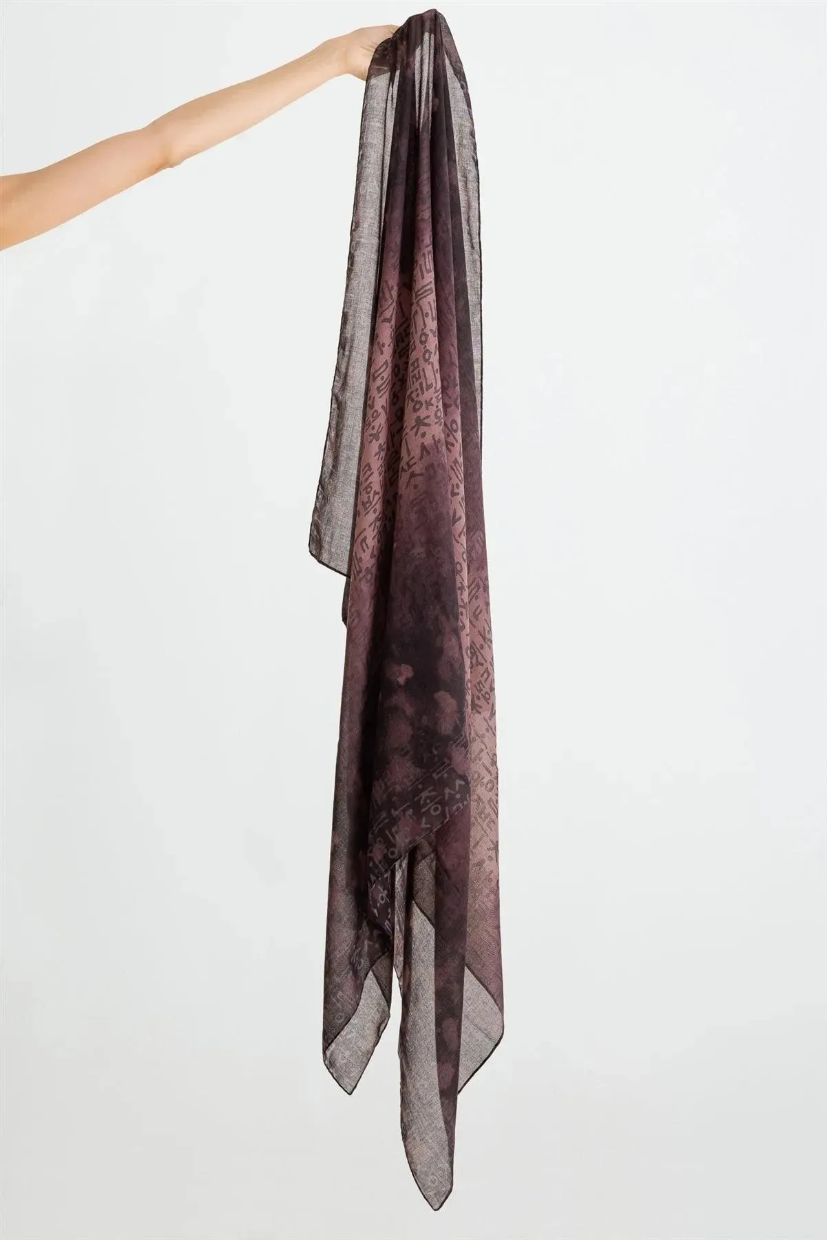 Purple Hangul Design Korean Languages Wrap Long Shawl Scarf