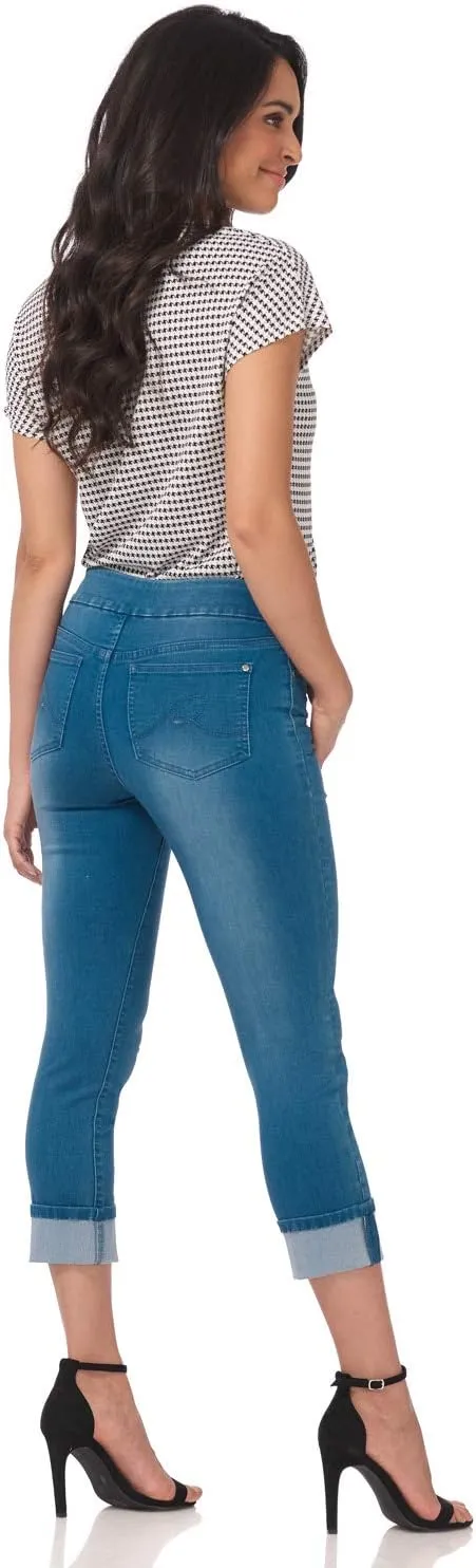 Rekucci Secret Figure Denim Women's Pull-On Slim Fit Cropped 4 Season Jean
