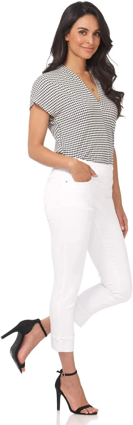Rekucci Secret Figure Denim Women's Pull-On Slim Fit Cropped 4 Season Jean