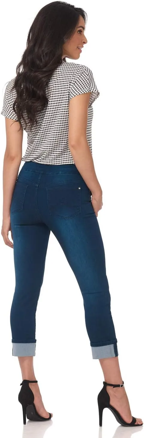 Rekucci Secret Figure Denim Women's Pull-On Slim Fit Cropped 4 Season Jean