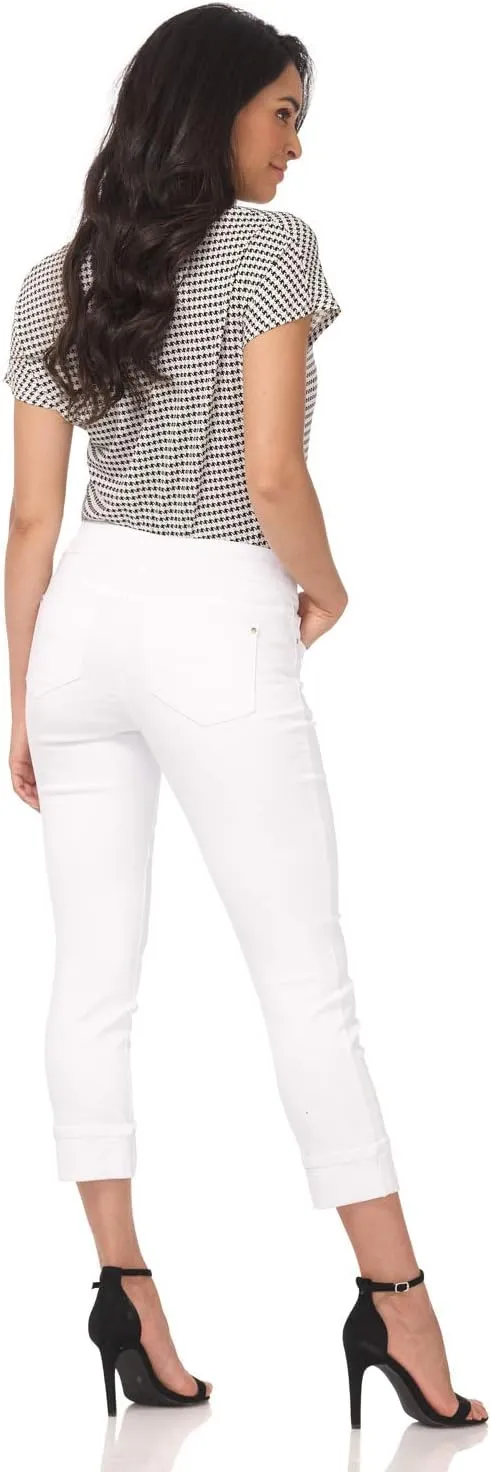 Rekucci Secret Figure Denim Women's Pull-On Slim Fit Cropped 4 Season Jean