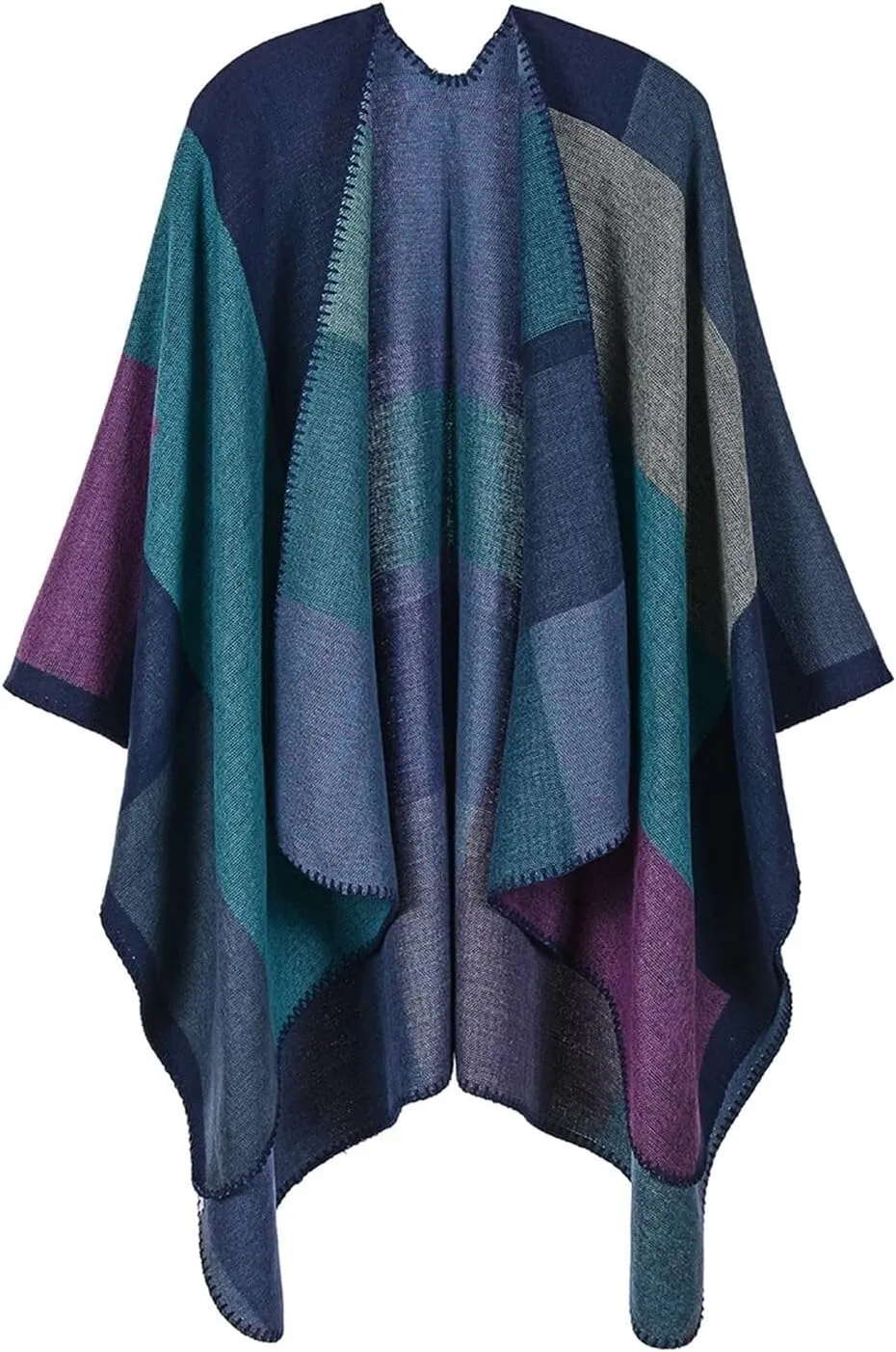 Scarf Women Patchwork Scarves Shawls Coat Winter Knitted Cashmere Capes Shawl Cardigans Sweater Coat Keep Warm Scarves Wraps Chunky Oversized Winter/Fall