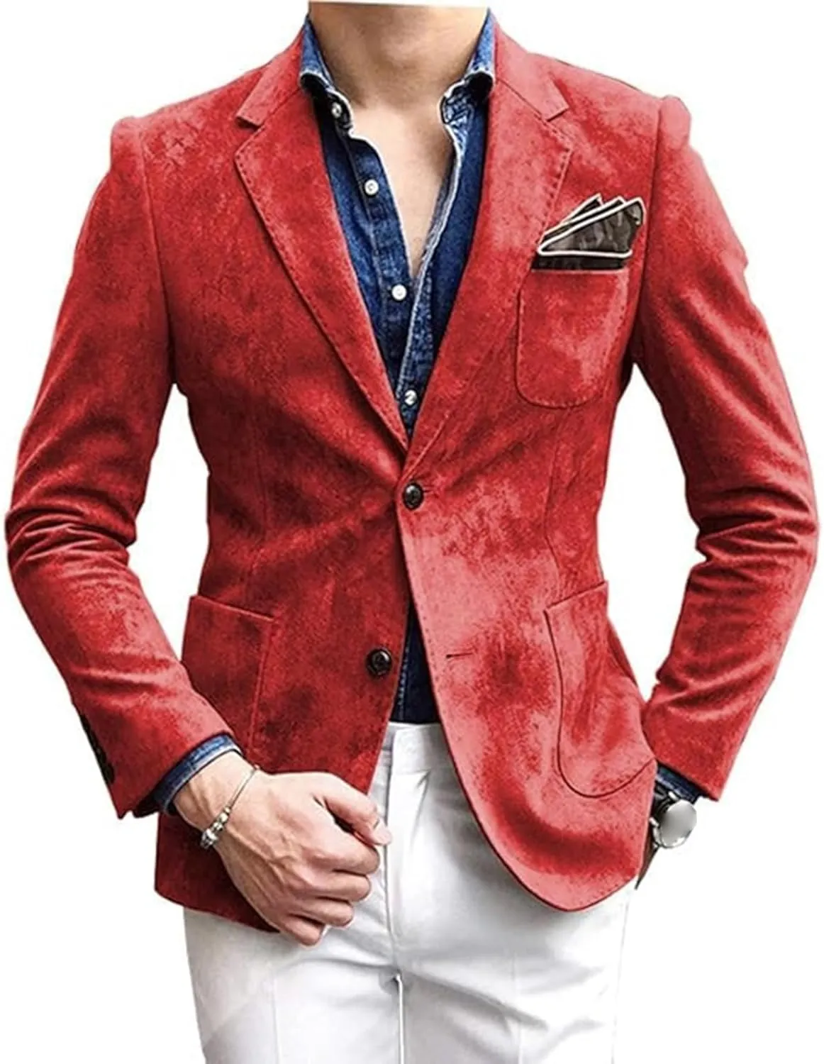 Thatrich Casual Business Jacket for Men Fall Winter Blazers Lightweight Button Down Cardigan Lapel Long Sleeve Casual Suit
