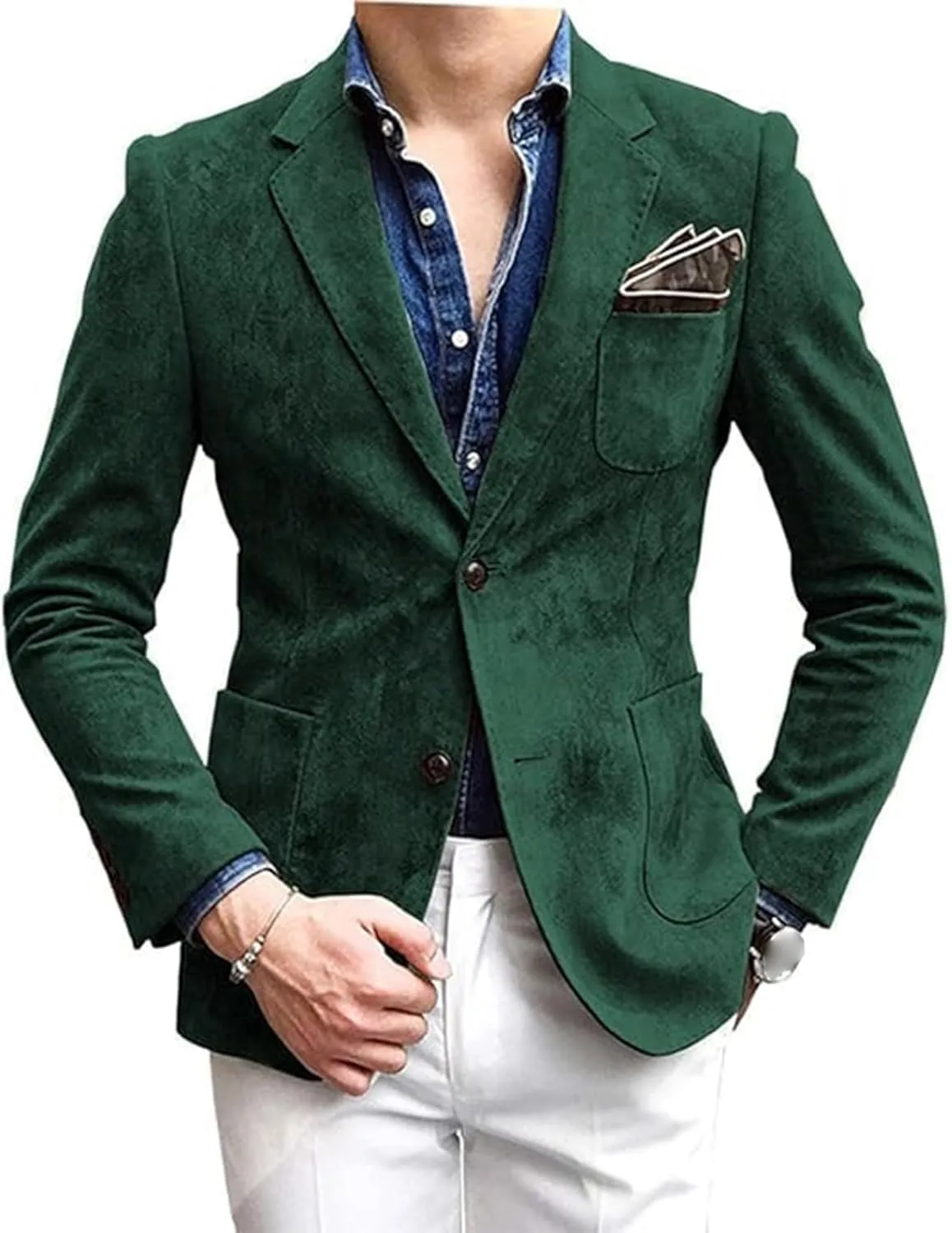 Thatrich Casual Business Jacket for Men Fall Winter Blazers Lightweight Button Down Cardigan Lapel Long Sleeve Casual Suit