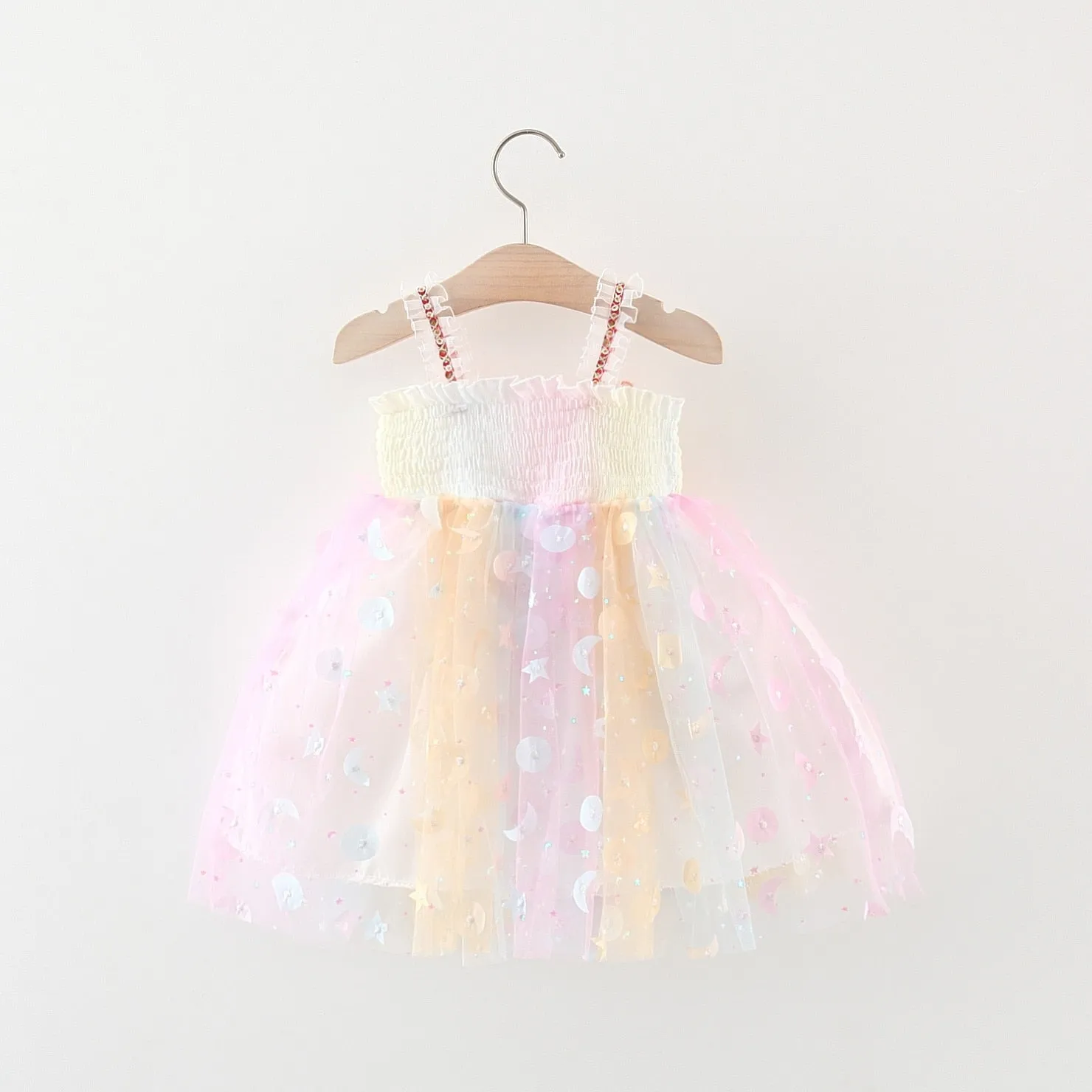 The Pastel Flowy Rainbow Butterfly Dress for Baby And Toddler Girls