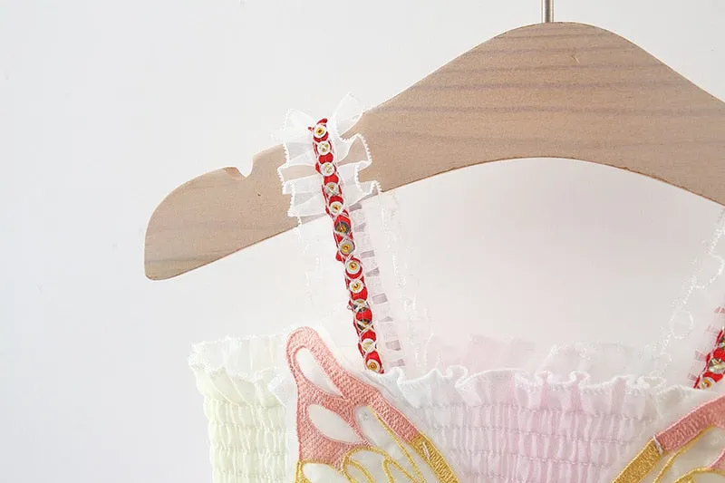 The Pastel Flowy Rainbow Butterfly Dress for Baby And Toddler Girls