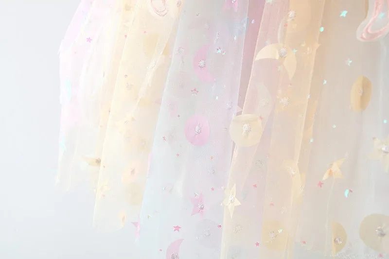 The Pastel Flowy Rainbow Butterfly Dress for Baby And Toddler Girls