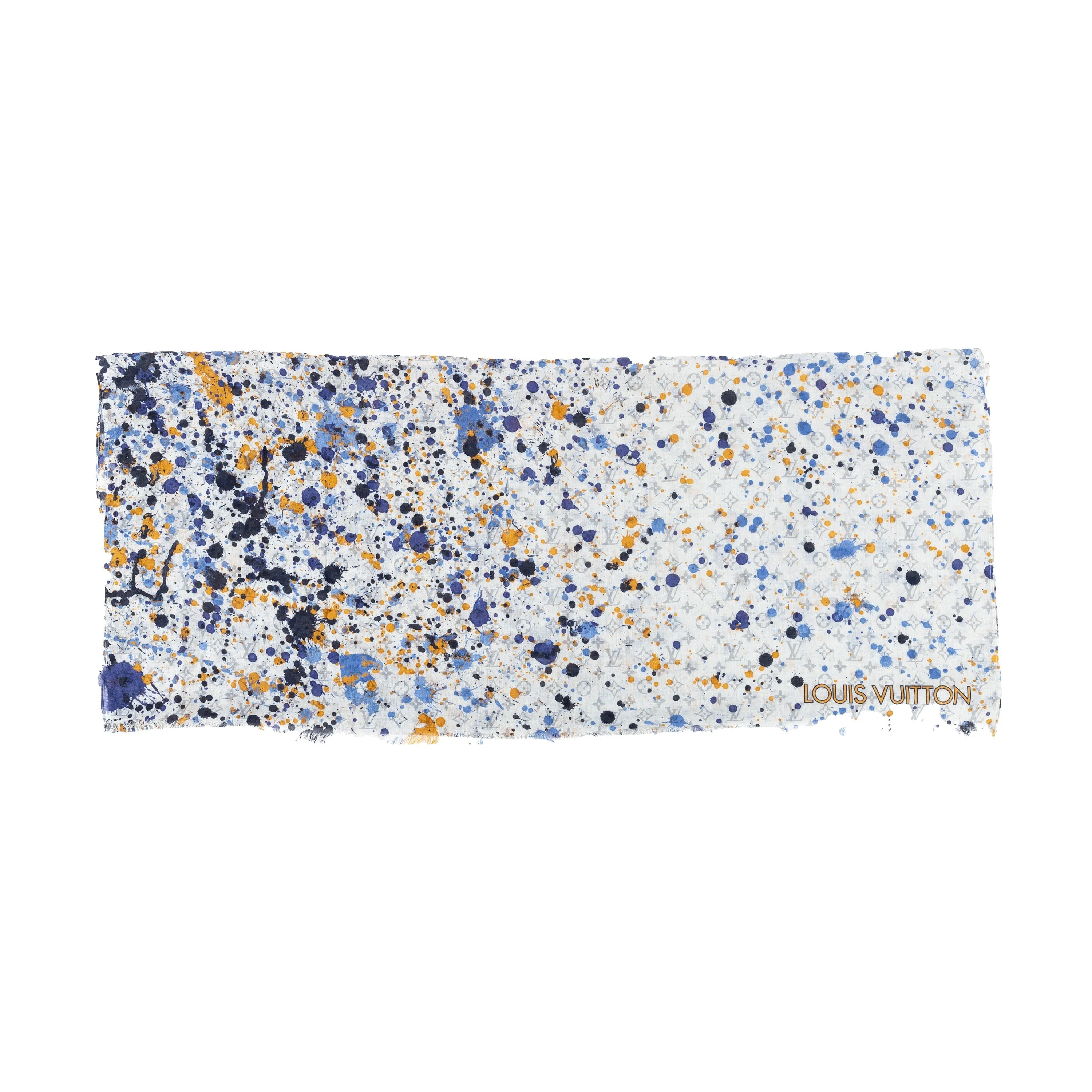 Trendy Inspired Louis Vuitton Louis Vuitton Silk Monogram Paint Splash Square Scarf