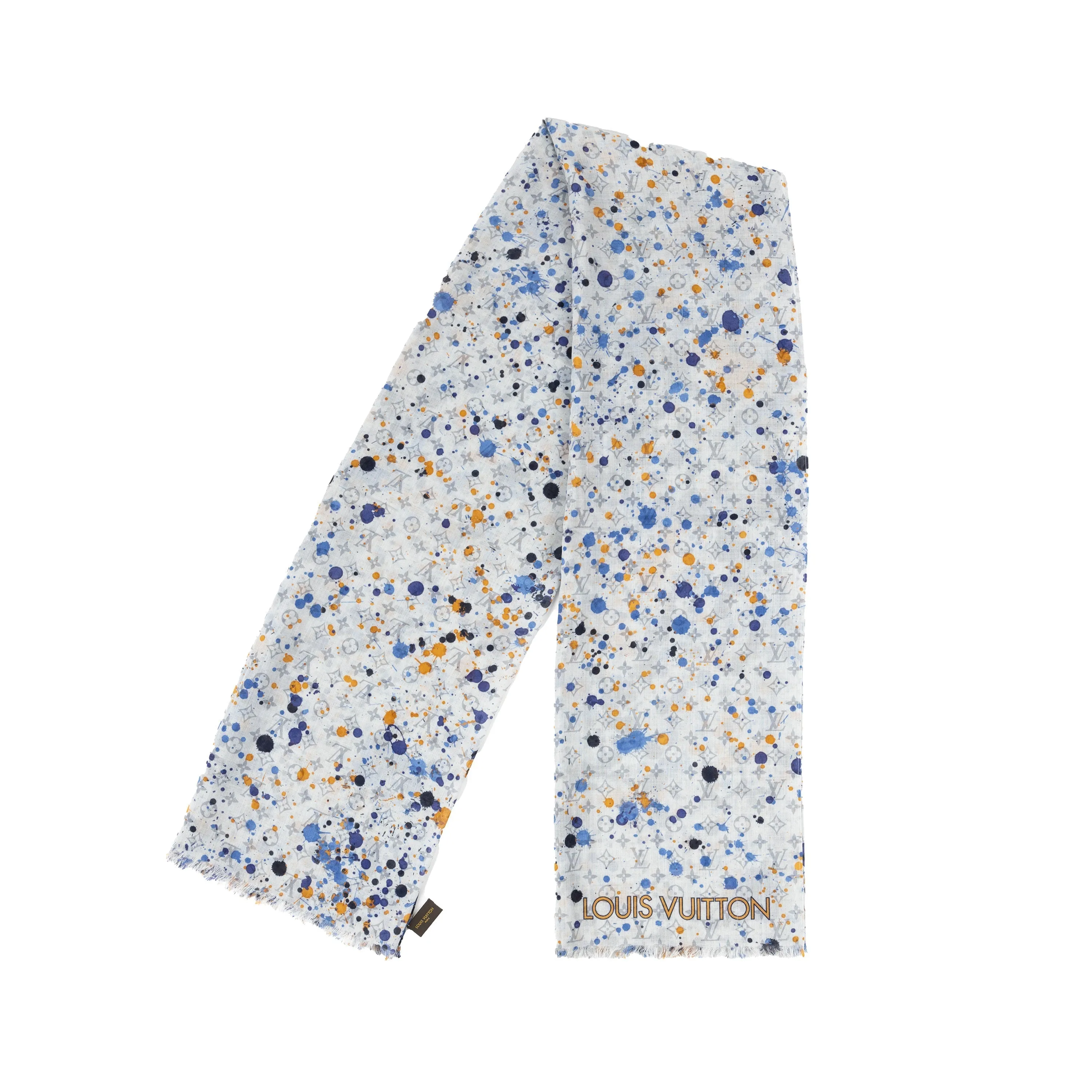 Trendy Inspired Louis Vuitton Louis Vuitton Silk Monogram Paint Splash Square Scarf