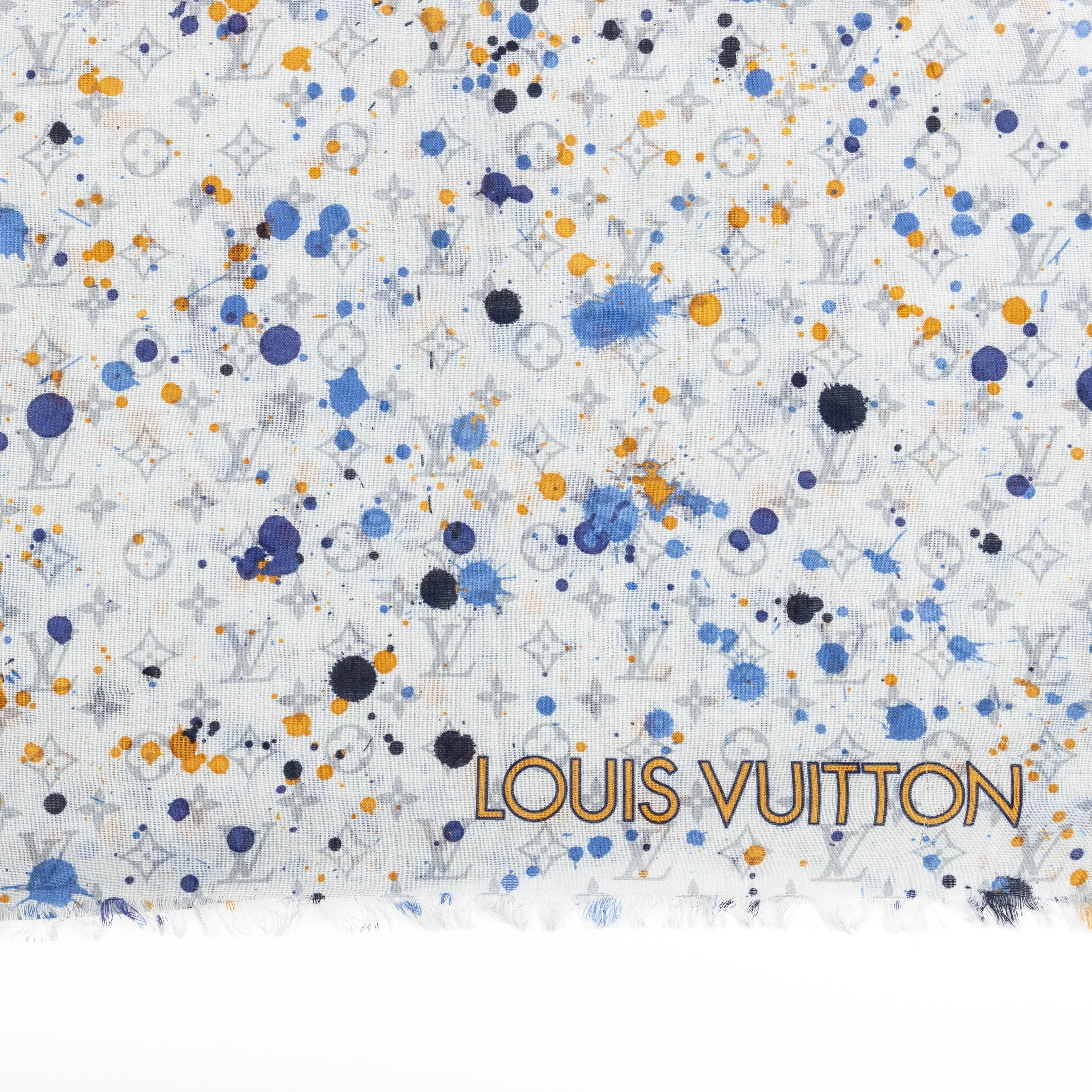 Trendy Inspired Louis Vuitton Louis Vuitton Silk Monogram Paint Splash Square Scarf
