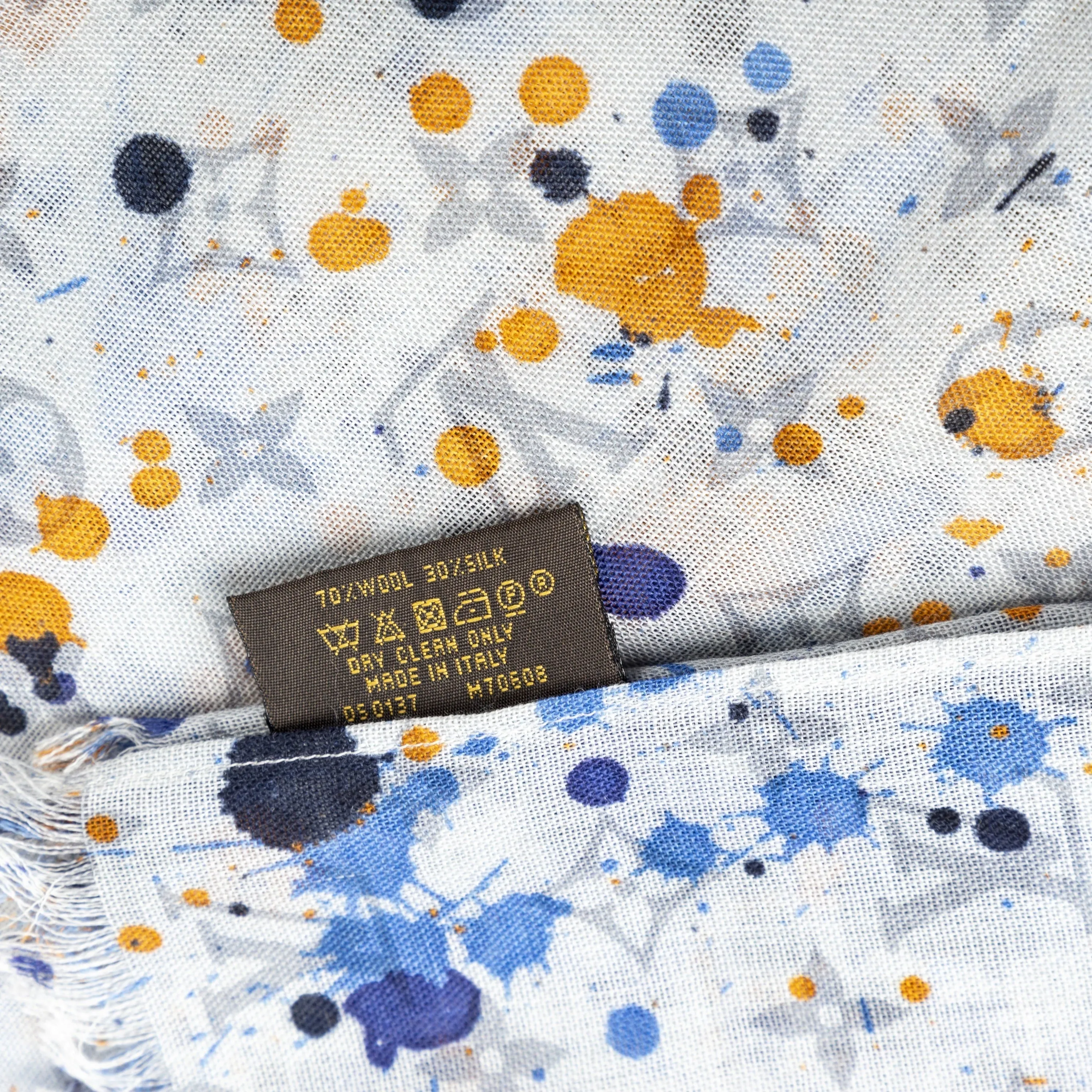Trendy Inspired Louis Vuitton Louis Vuitton Silk Monogram Paint Splash Square Scarf