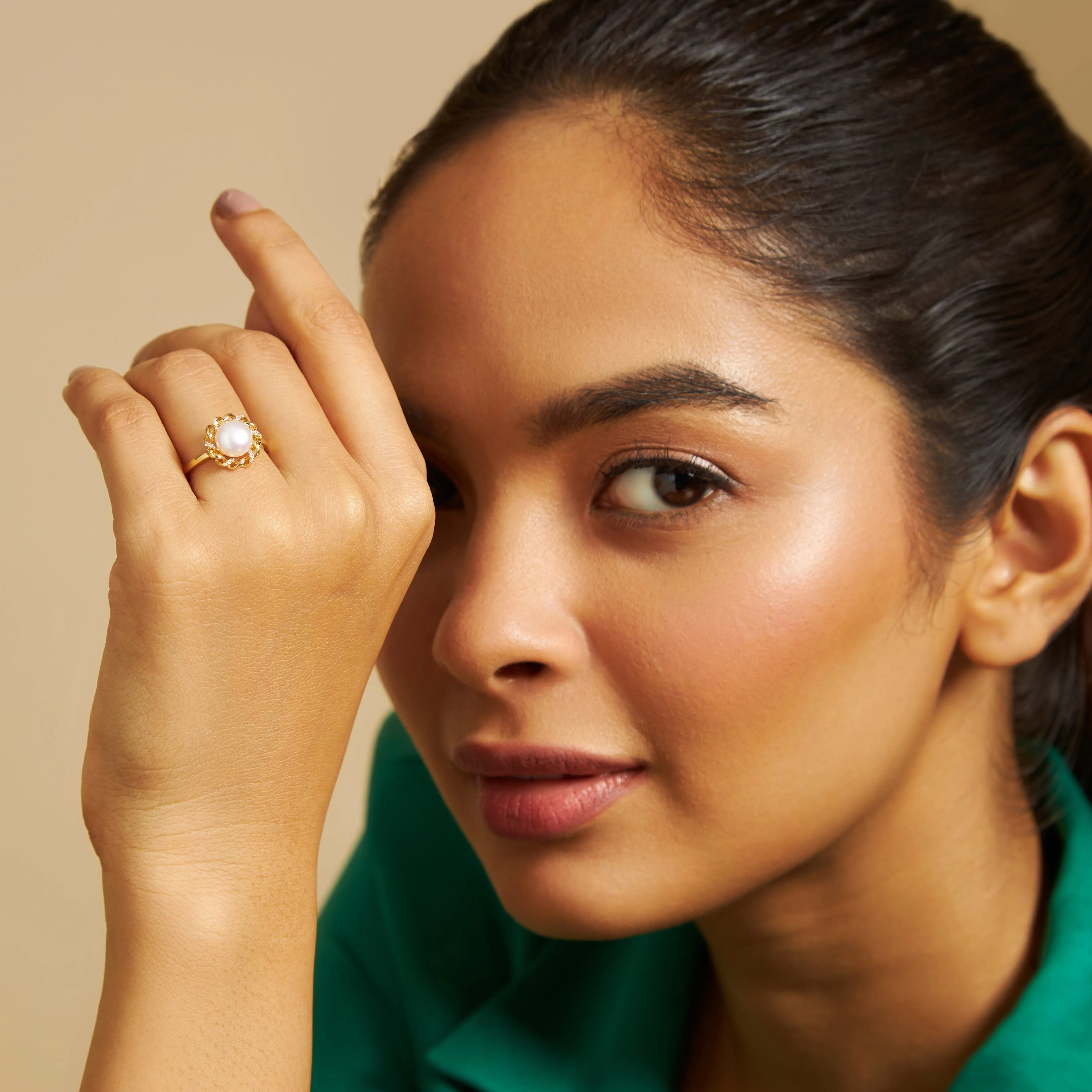 Trendy Pearl Finger Ring 174214