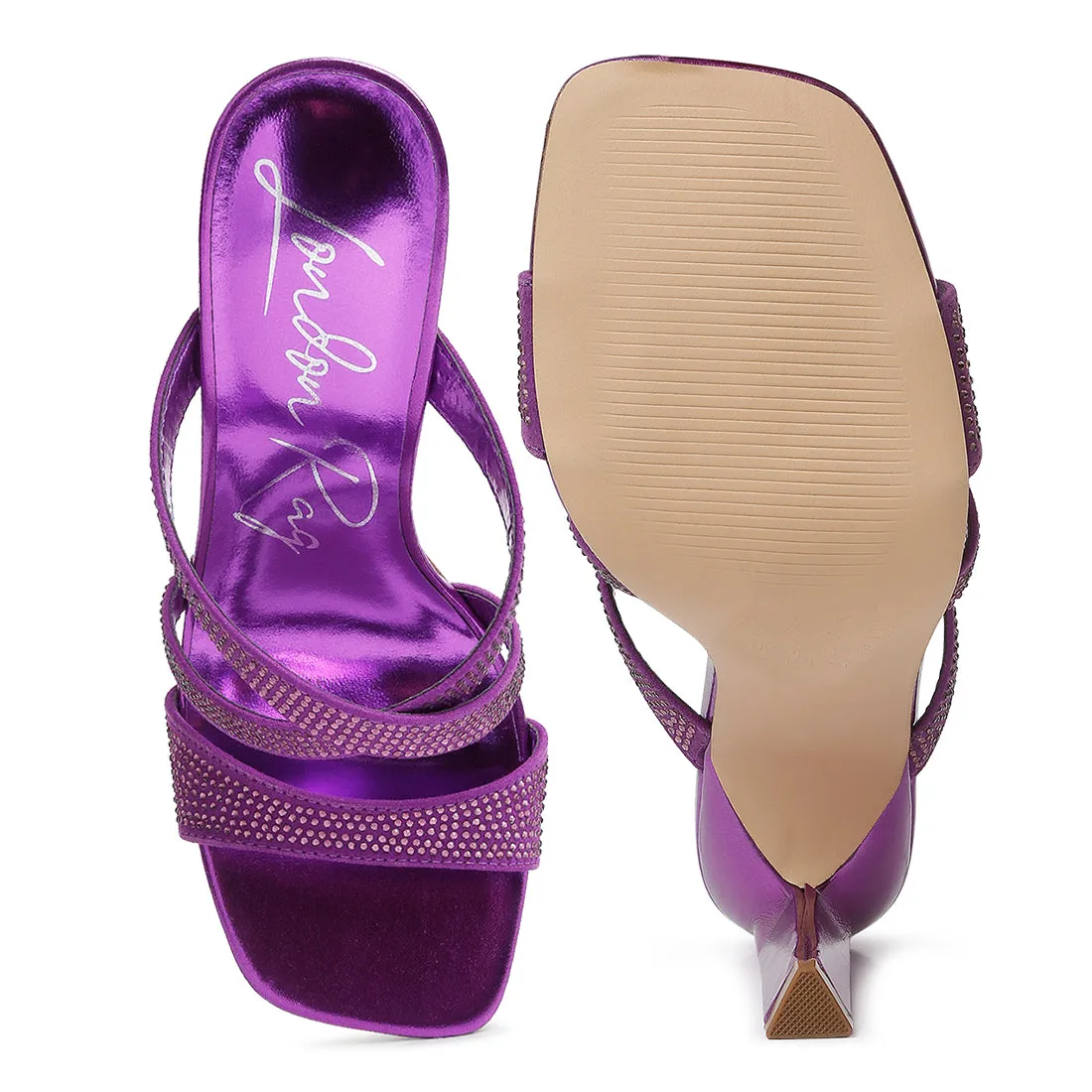 Wapit Rhinestone Embellished Straps Sandals