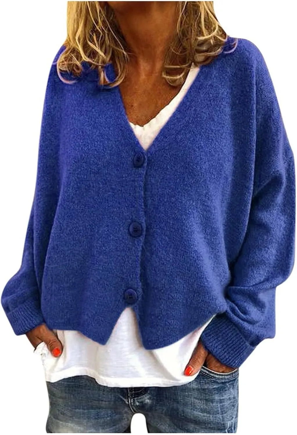 Women's Cardigan Sweaters 2025 V-Neck Button Cashmere Crop Tops Long Sleeve Knit Sweater Soft Warm Knitted Outwear