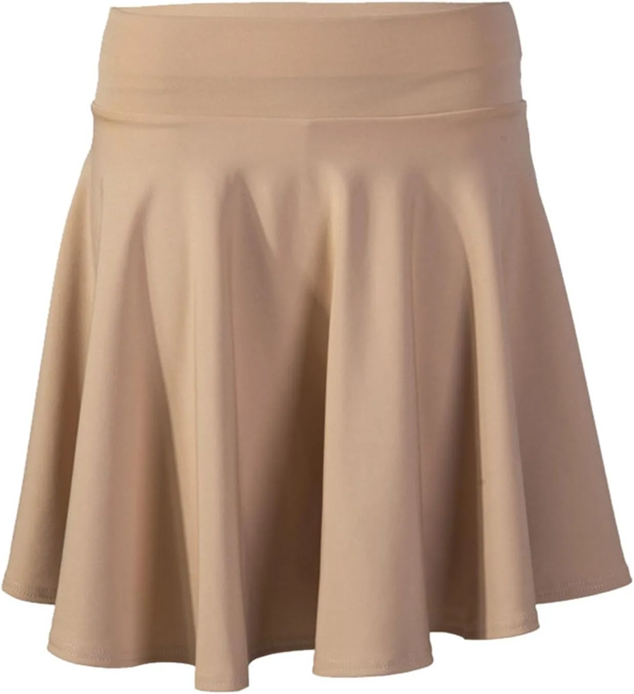 Women's Casual Stretchy A-Line Pleated Mini Skater Skirt Flared Basic Versatile Midi Length Skirt Stylish Lightweight