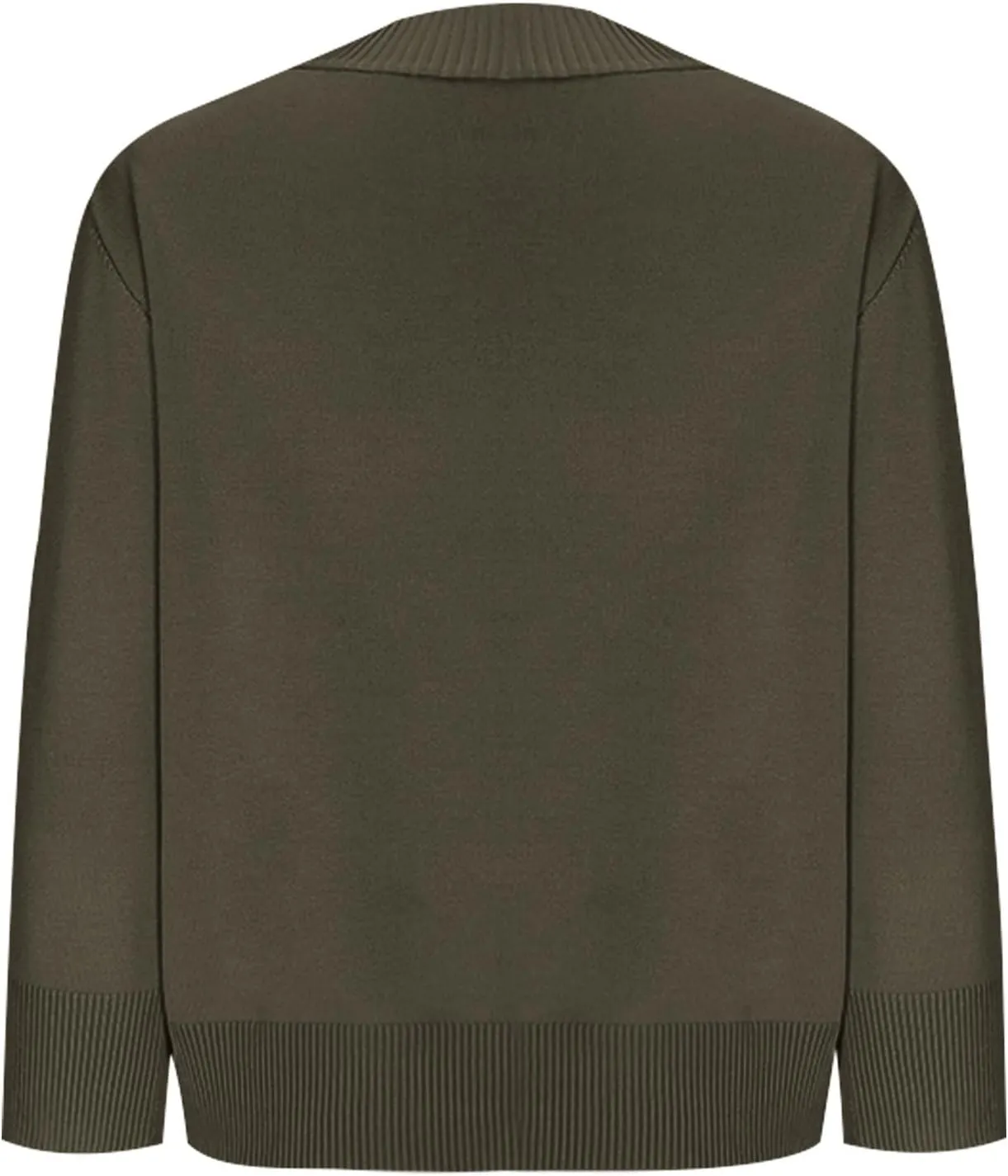 Women's Loose 3/4 Sleeve Cardigan Knitted Sweater Solid Color Cropped Tops Casual Soft Fall Blouse Outwear Coat
