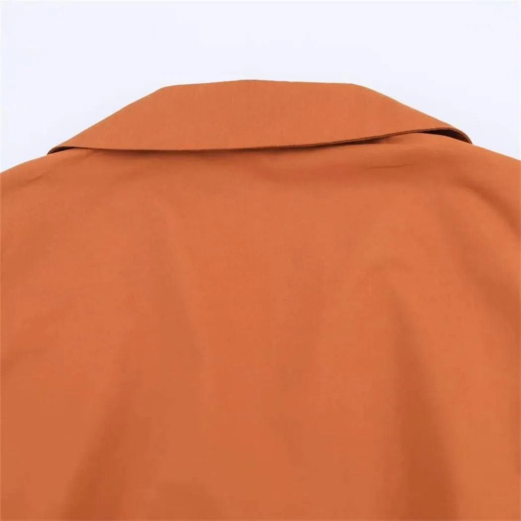 Women's Shirt Dress Short Sleeve Lapel Collar Button Front Casual Chic Spring Summer Breathable Sundress