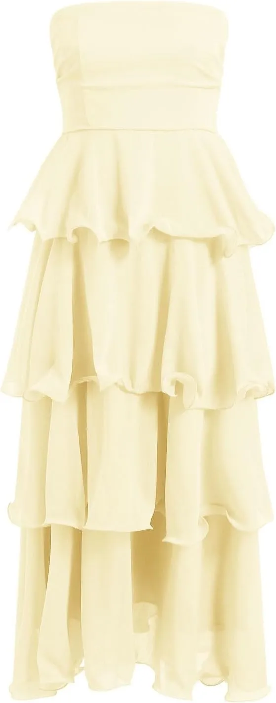 Womens Summer Boho Strapless Maxi Dress 2025 Casual Sleeveless Off Shoulder Smocked Tiered Beach Long Sundress