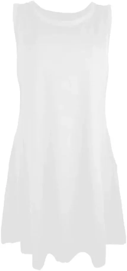 Women's Summer Round Neck Loose Dresses Solid Color Casual Lightweight Sleeveless Vest Dress